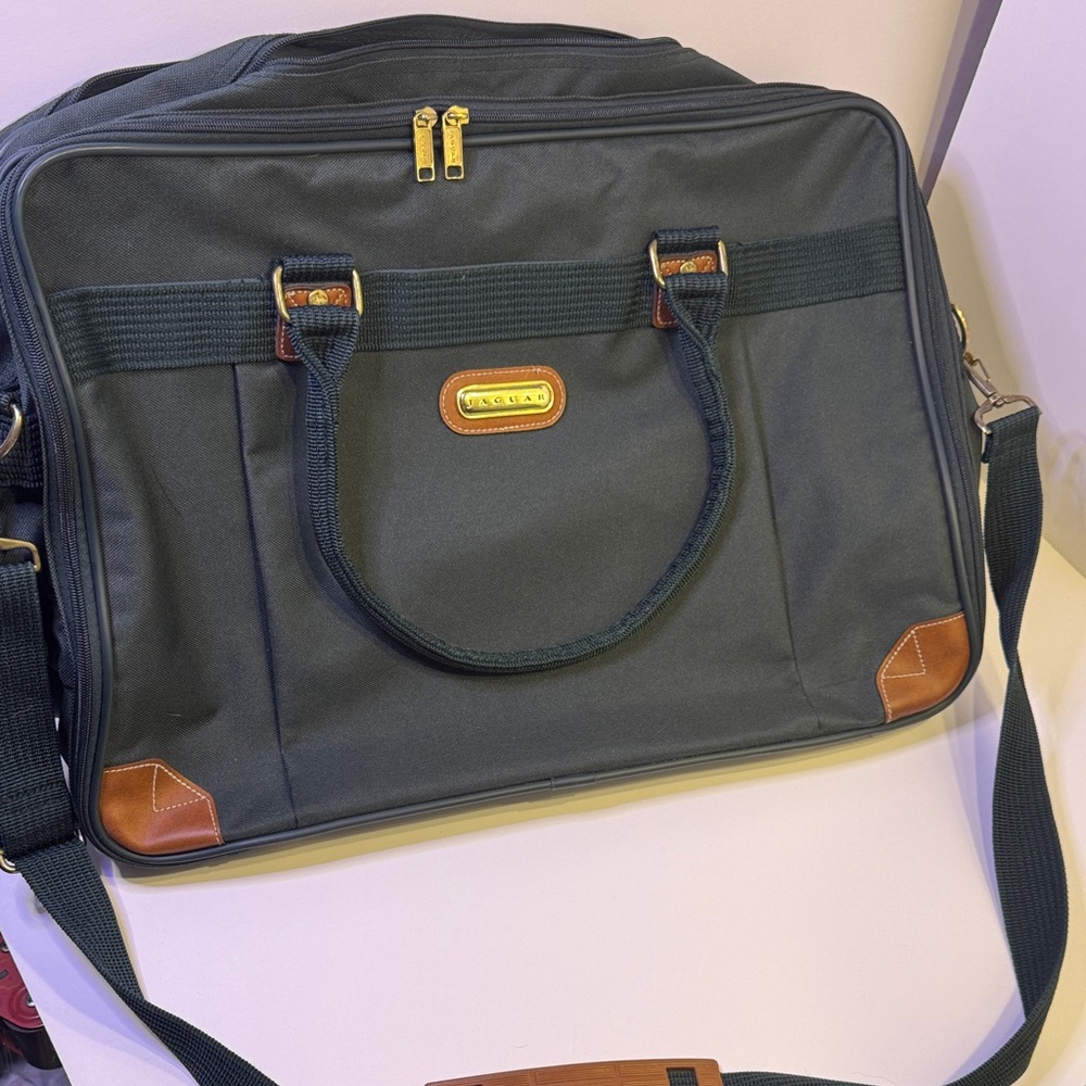 Jaguar, Army Green and Brown Travel Bag